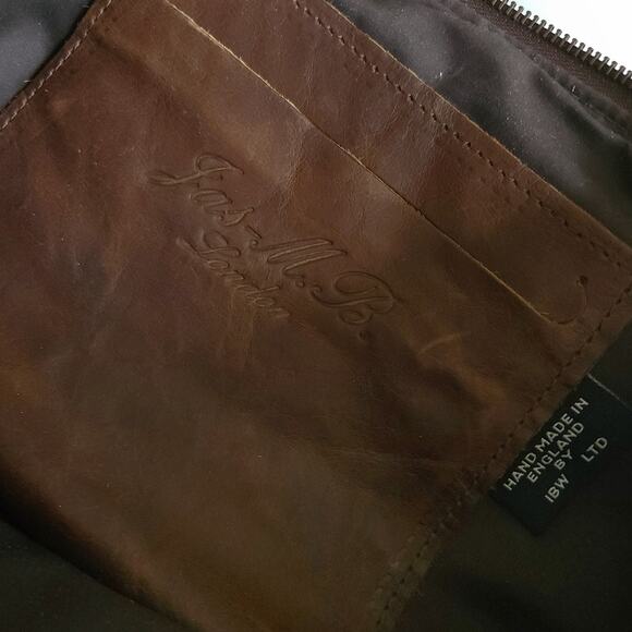 JAS MB London Medium Wings Traveler Bag leather shoulder brown satchel purse - Picture 9 of 11